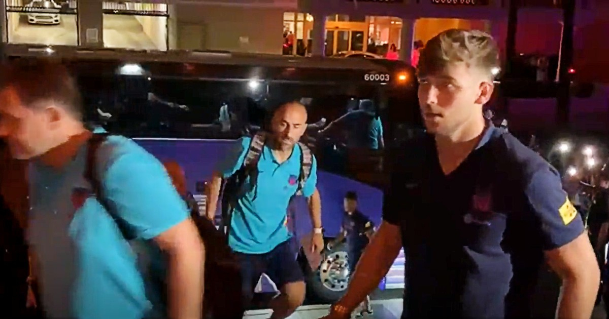Llegada del equipo blaugrana al hotel de Fort Lauderdale © Captura de video / Sport