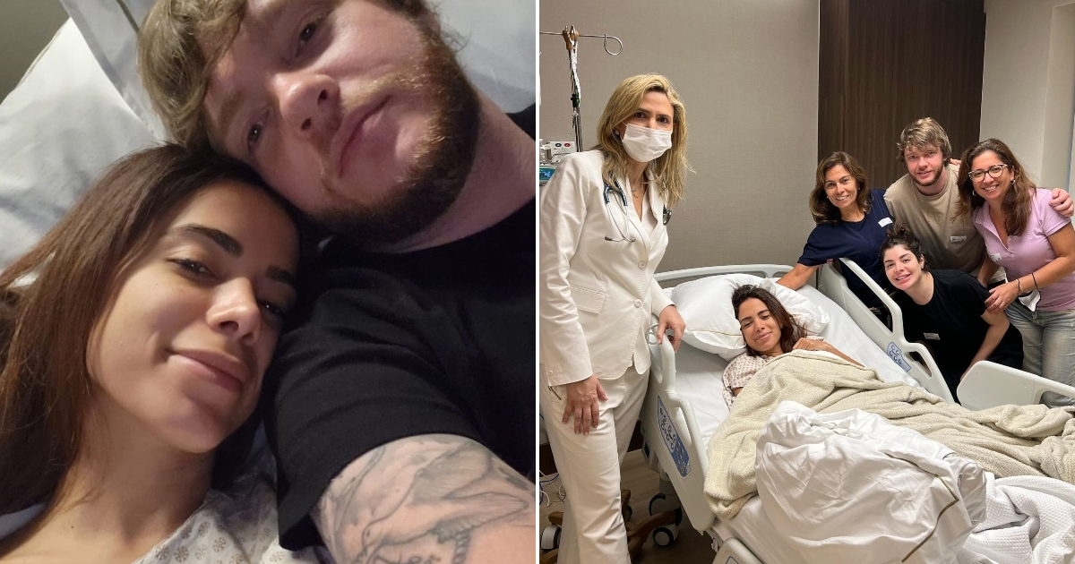 Anitta junto a su pareja y familia en el hospital © Instagram / Anitta