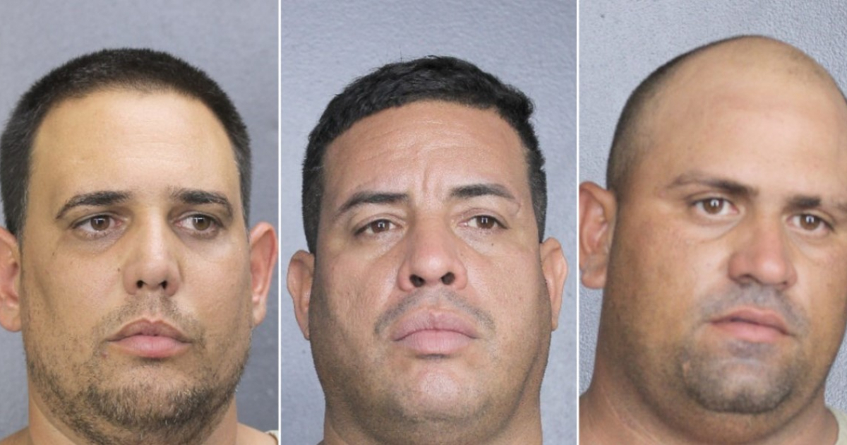Ernesto Aguilera Baute, José Luis Batista Suárez y René Hechevarría Echemend © Policía de Miami-Dade