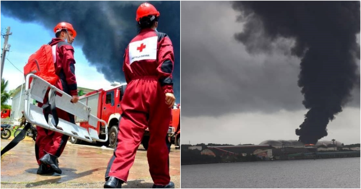 Cruz Roja / incendio en Matanzas © Canal Caribe / Periódico Girón