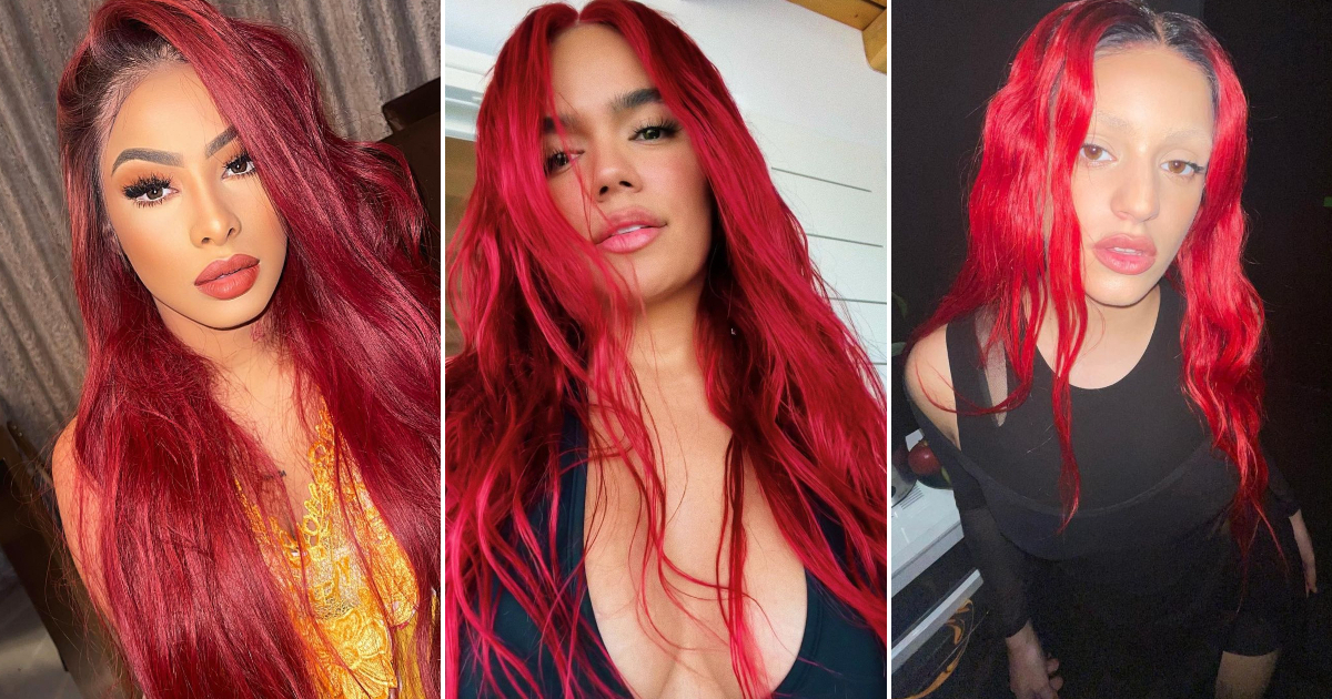 Yailin, Karol G y Rosalía lucen el pelo rojo, el color de la temporada © Redes sociales de las artistas