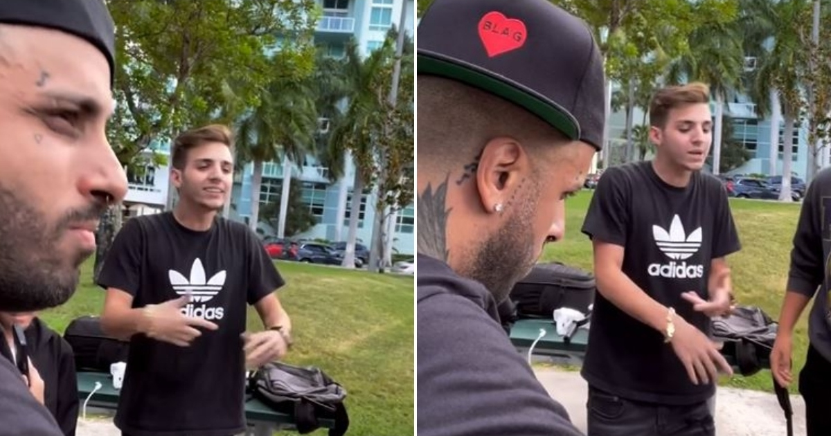 Nicky Jam junto a joven cubano en Miami © Instagram / klex_official