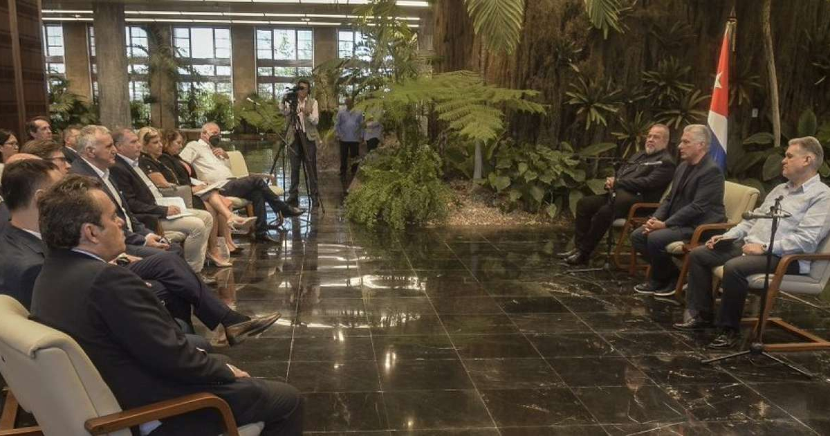 Díaz-Canel reunido con empresarios italianos © Presidencia Cuba / Twitter