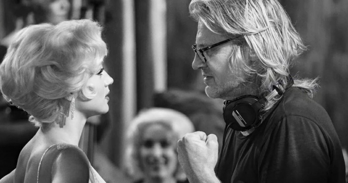 Ana de Armas con el director Andrew Dominik durante el rodaje de Blonde. © Instagram / Ana de Armas