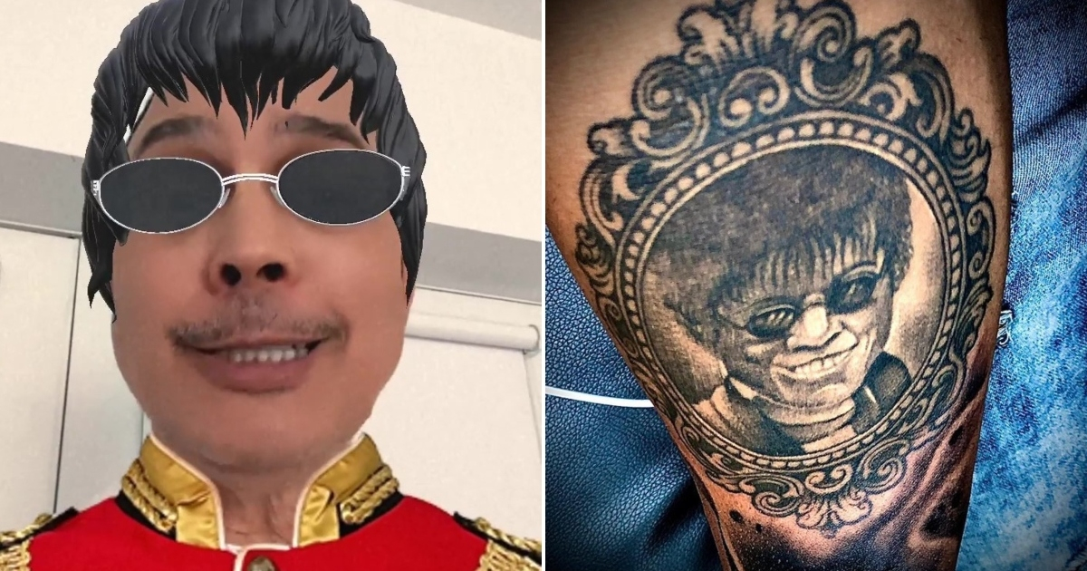 Fan de Cristinito Hernández se tatúa su rostro © Instagram / Alexis Valdés 