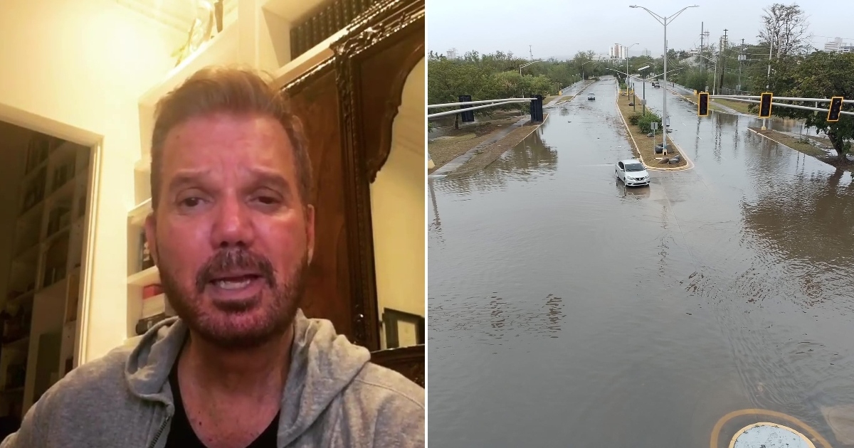 Willy Chirino e imagen de las inundaciones en Puerto Rico © Instagram / Willy Chirino y Twitter / La Perla del Sur