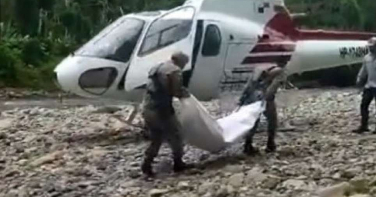 Helicóptero traslada el cadáver de la pequeña © Captura de video de Twitter de En Frontera
