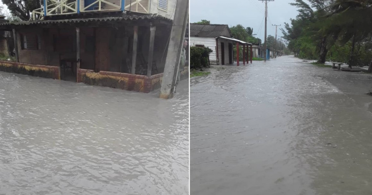 Inundación por penetraciones del mar en Playa Caimito © Facebook / Milay Vega