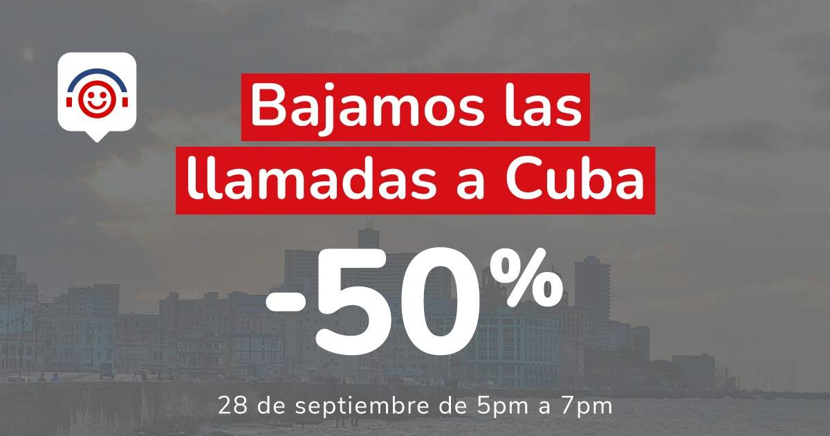 Llamadas a Cuba al 50% este 28 de septiembre © Cuballama