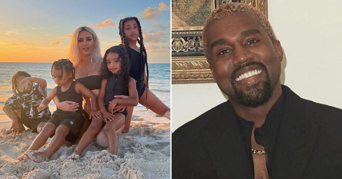 Kim Kardashian con sus hijos y Kanye West © Instagram / Kim Kardashian