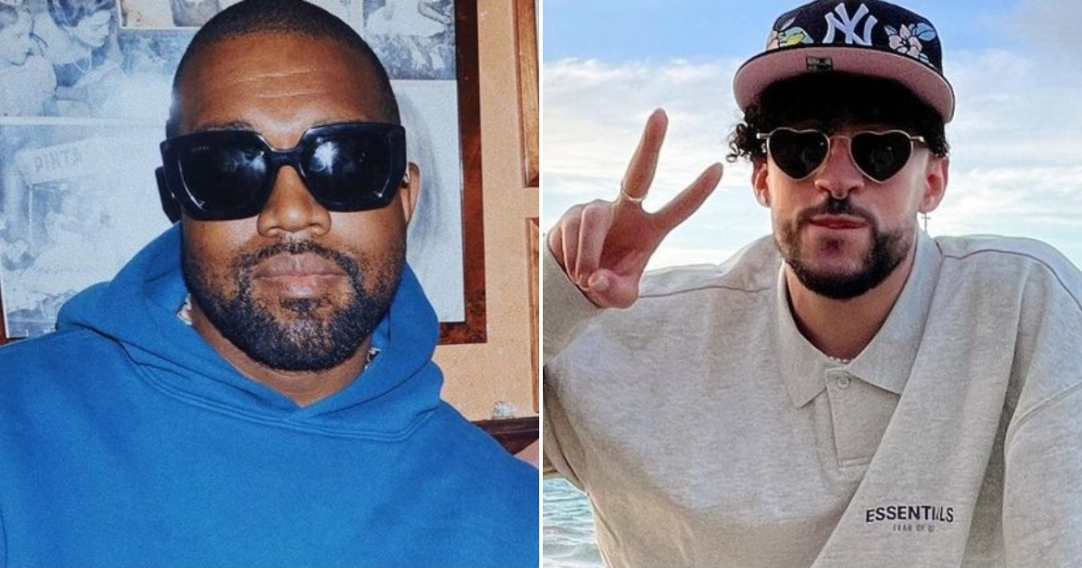 Kanye West y Bad Bunny © Instagram / Kim Kardashian, Bad Bunny