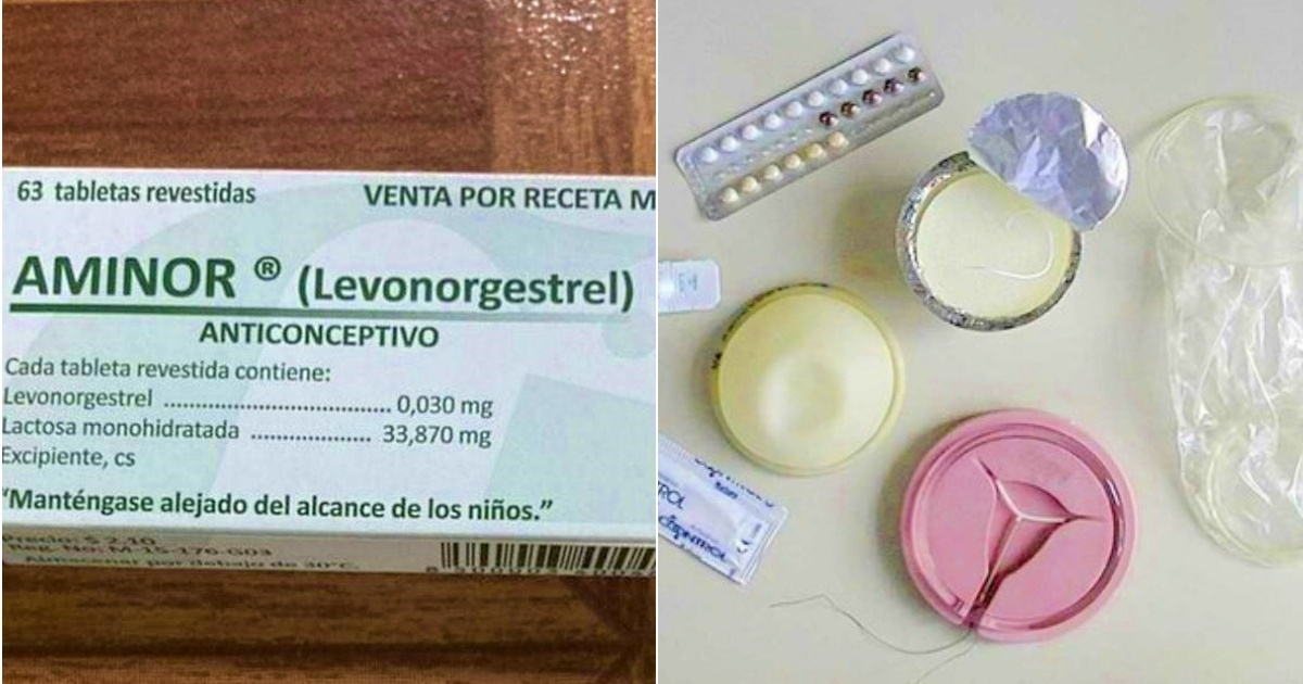 Pastillas anticonceptivas (i) y Medio anticonceptivos de diferente tipo (d) © Collage Facebook/Grupo Revolico.com de Pinar del Río - Sld.cu