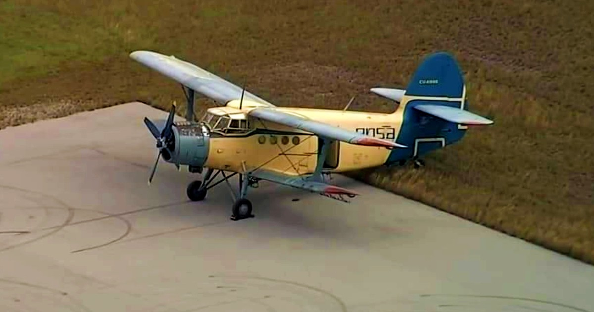 Aeronave de fabricación rusa AN-2 en aeropuerto de Florida © Captura de video / Telemundo 51
