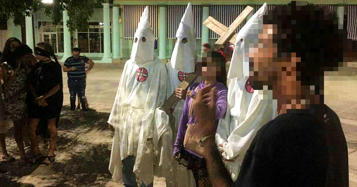 Personas disfrazadas del KKK en Holguín © Facebook / Paul Sarmiento