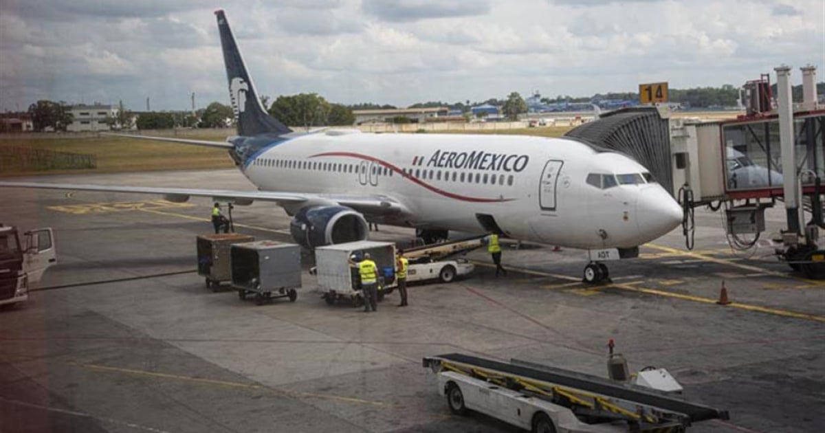Vuelo de Aeroméxico arriba al aeropuerto internacional José Martí de La Habana © Prensa Latina