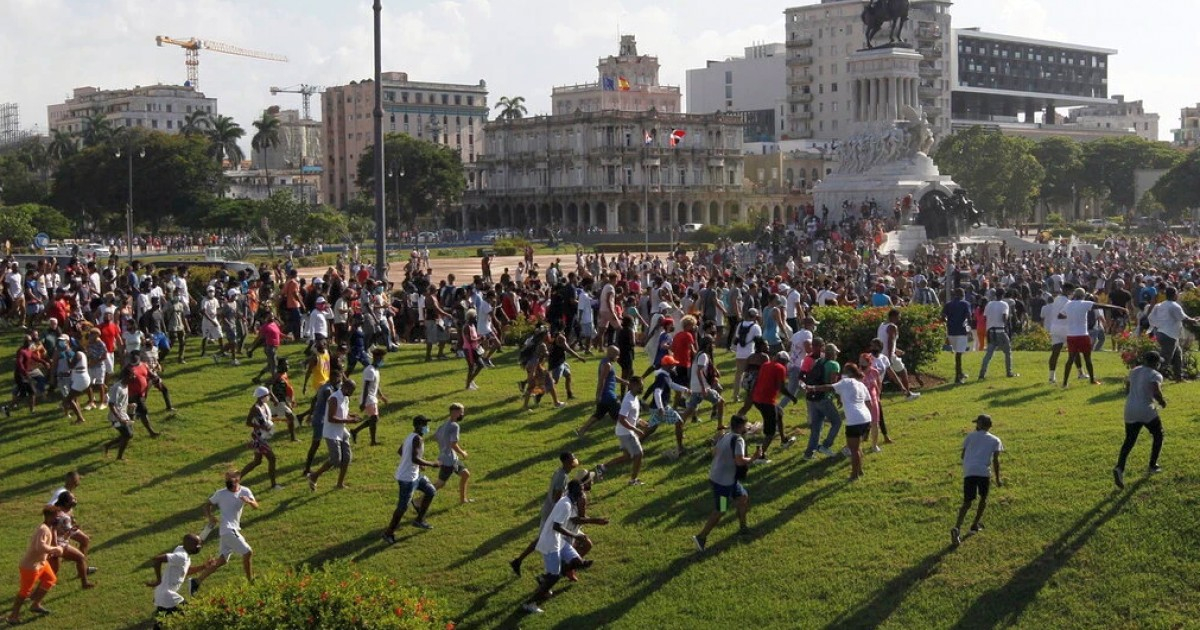 Protestas del 11 de julio de 2021 en la Habana Vieja, La Habana. © CiberCuba