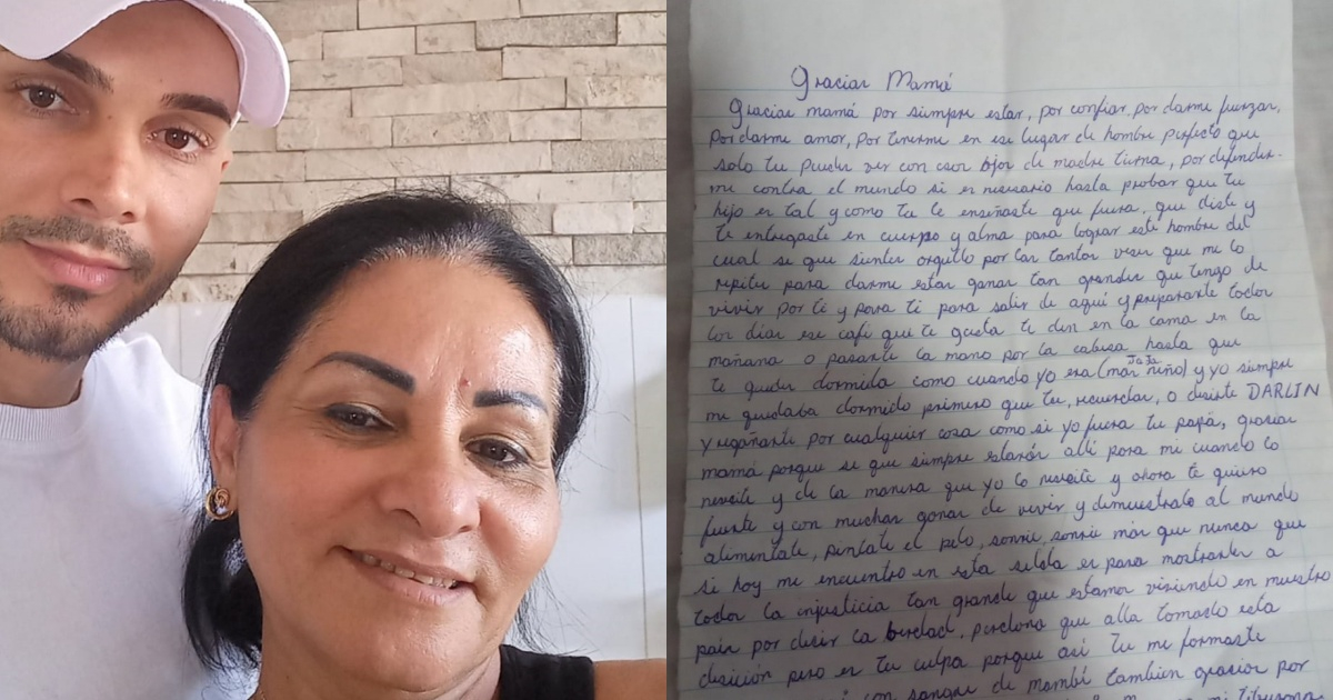 Emotiva carta de preso político a su madre © Facebook/Ailex Marcano Fabelo