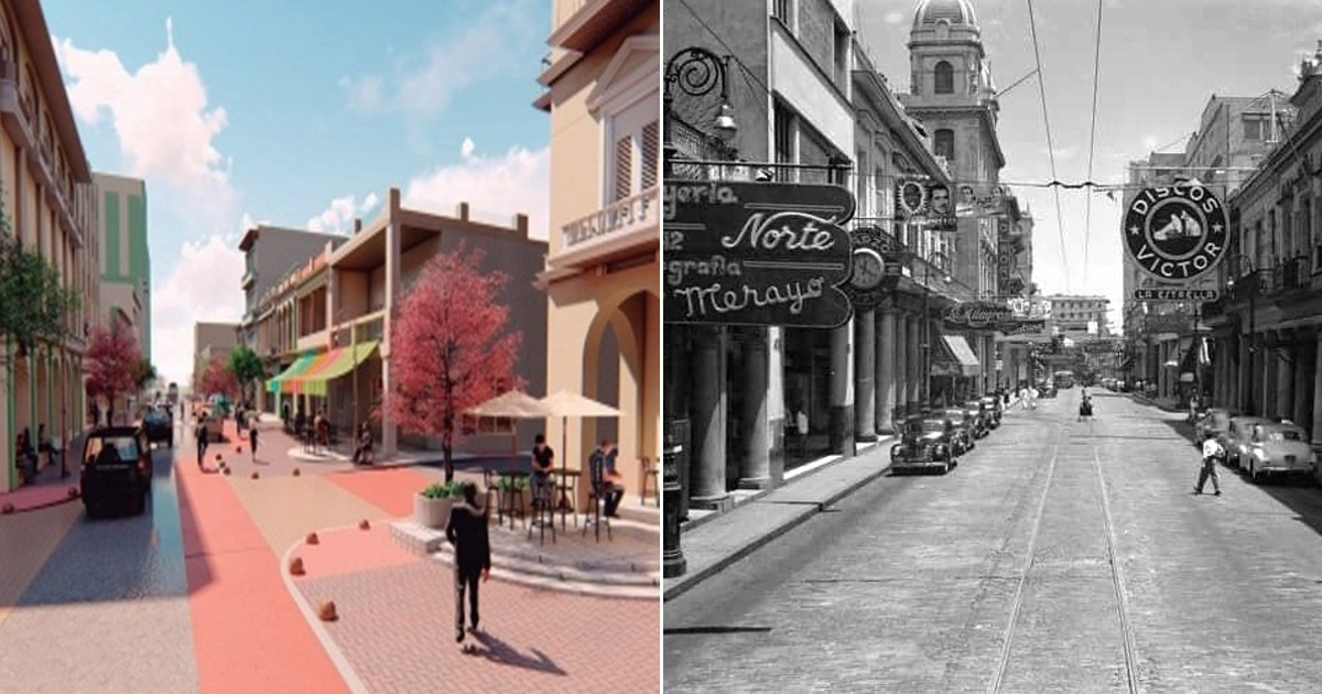 Imagen del proyecto y la calle Galiano en los años 50 © IPS / Cortesía de AICEC - Pinterest