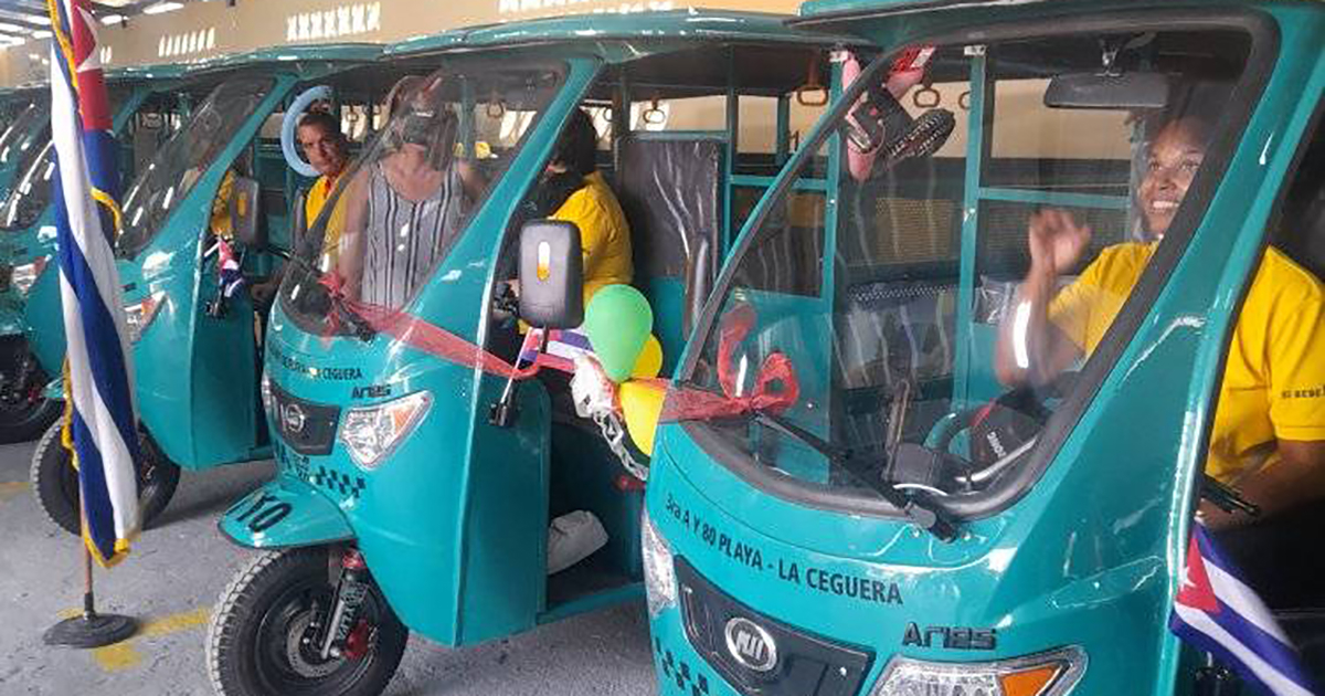 Triciclos eléctricos en Playa © Facebook / Dirección General de Transporte Prov. La Habana