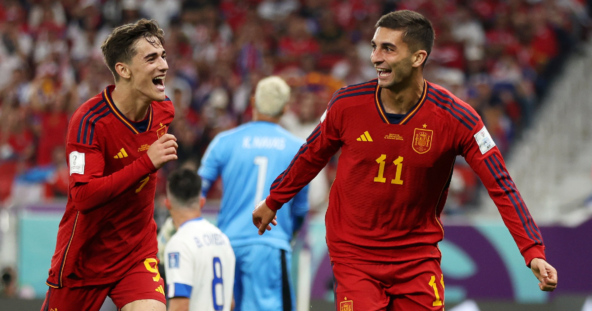 Dos de los goleadores: Gavi (izquierda) y Ferrán © Twitter / @FIFAWorldCup