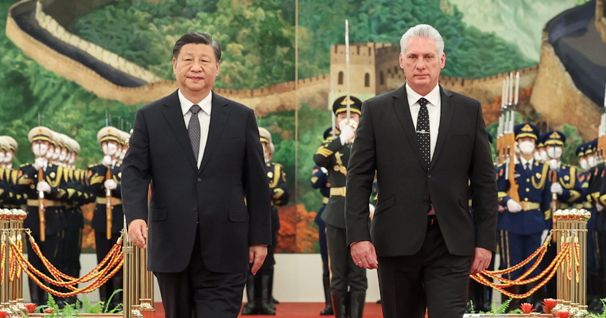 Díaz-Canel y Xi Jinping © Twitter / Hua Chunying