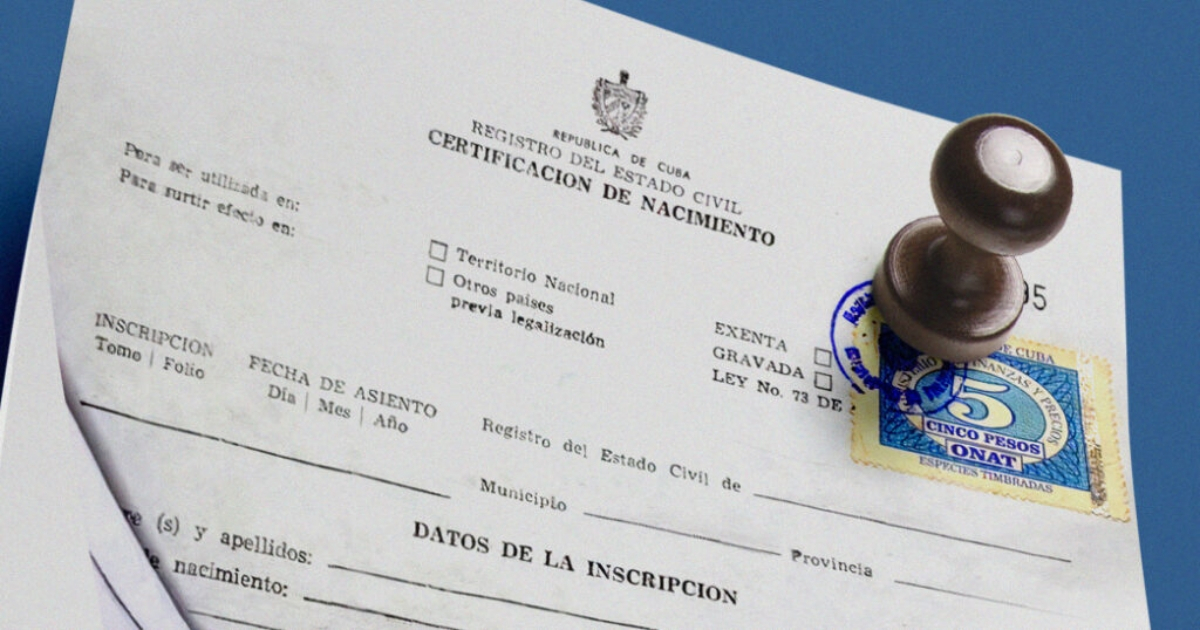 Certificado de nacimiento en Cuba © Tramison