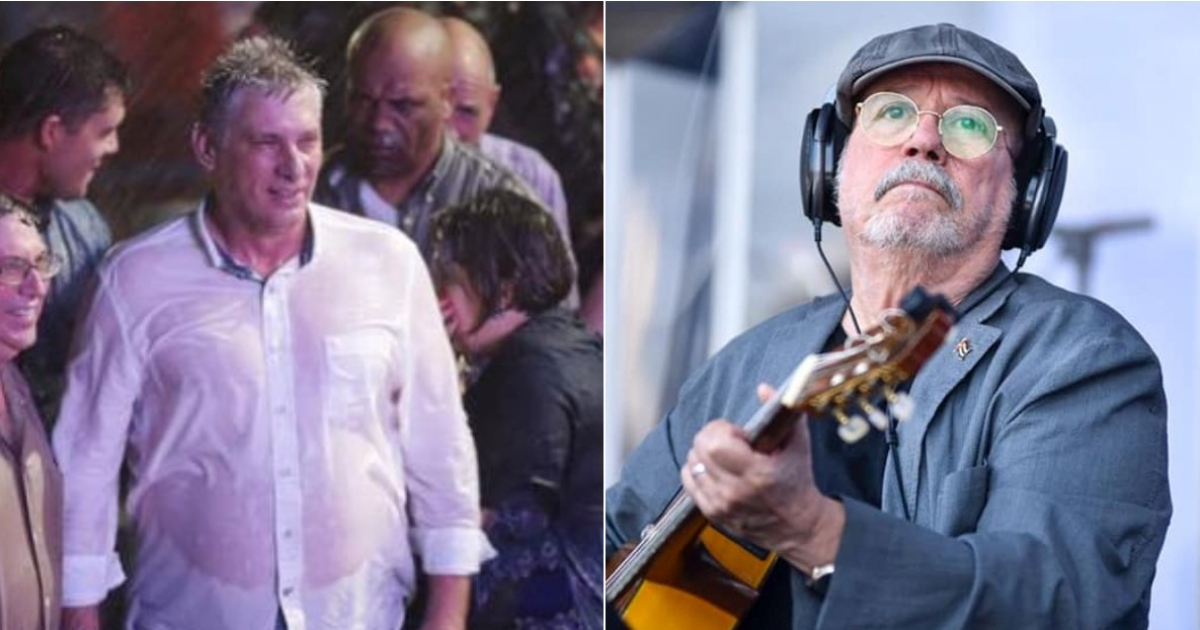 A la izquierda Díaz-Canel y Lis Cuesta en un concierto de Silvio en 2019 © PCC y Facebook / Zurrón del Aprendiz - Silvio Rodríguez