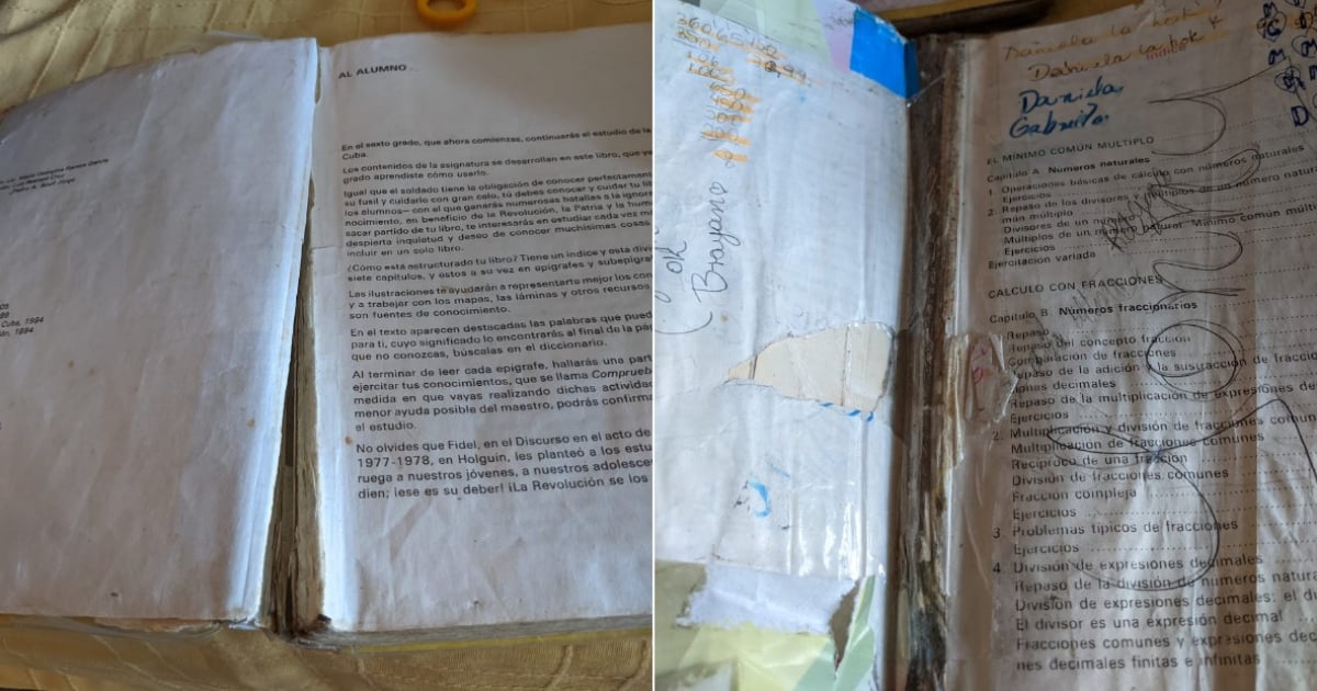 Libros de material escolar en Cuba © Facebook Raisa Velázquez