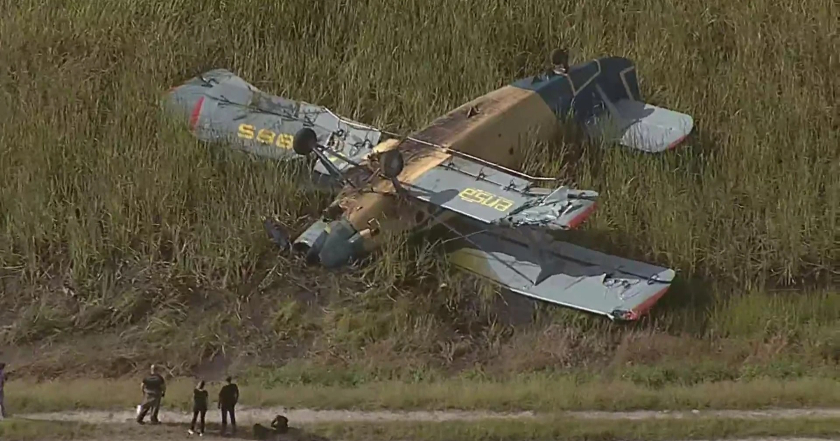 AN-2 cubano accidentado en los Everglades © Local 10 News