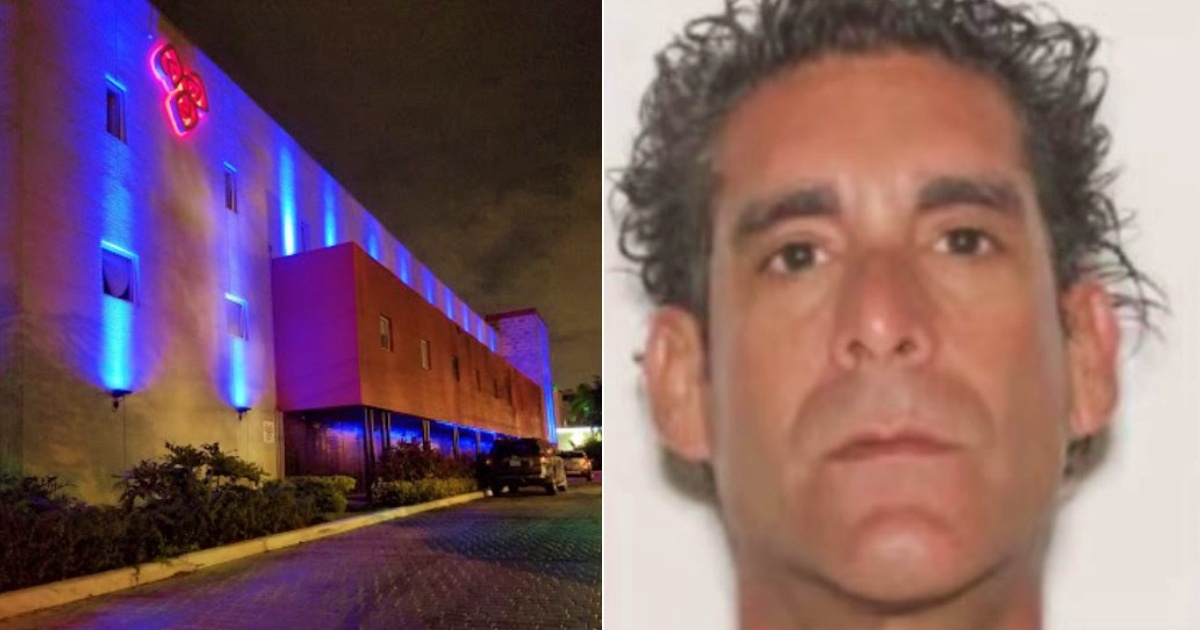 Exteriores del Aladdin Hotel (i) y Cubano fallecido (d) © Collage Aladdin Hotel Miami- Twitter/Miami-Dade Police