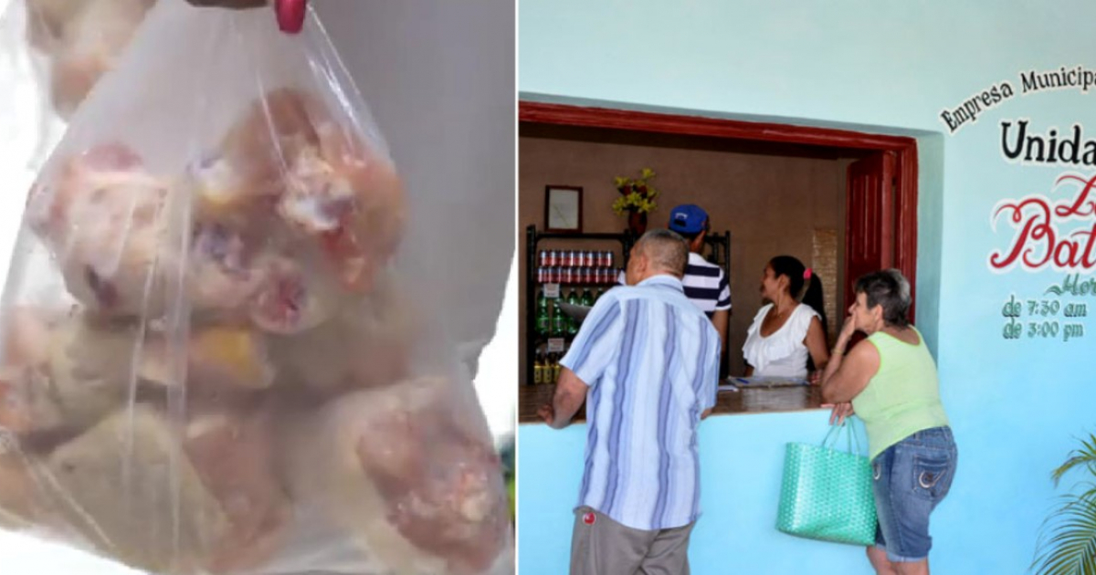 Pollo en una bolsa -bodega cubana © Captura de Facebook / CNC TV Granma