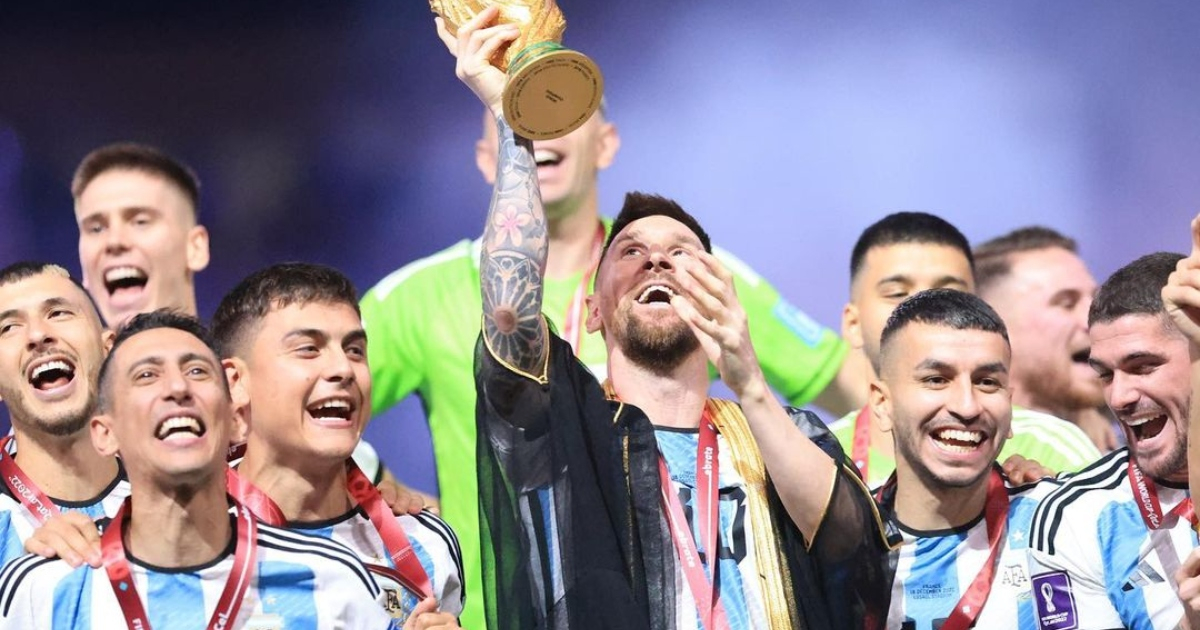 Argentina celebrando victoria en la final del Mundial de Qatar © Instagram / Leo Messi