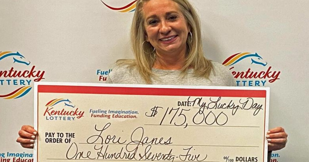Lori Janes, ganó 175 mil dólares © Loteria de Kentucky 