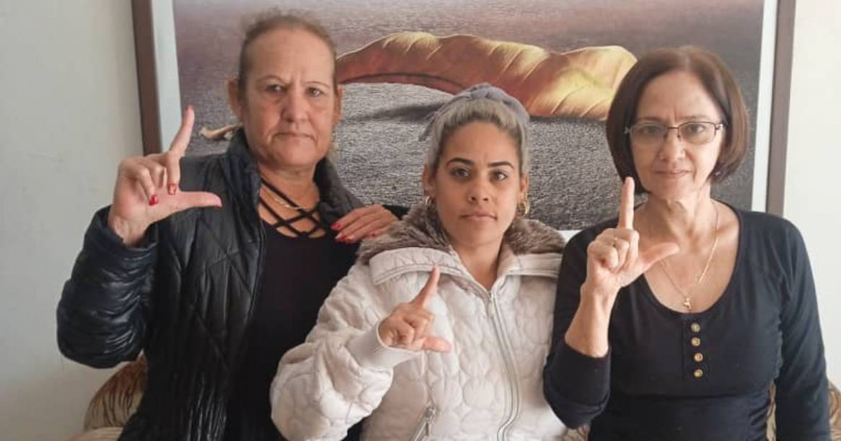 Saily Núñez, Marta Perdomo y Liset Fonseca © Twitter Liset Fonseca