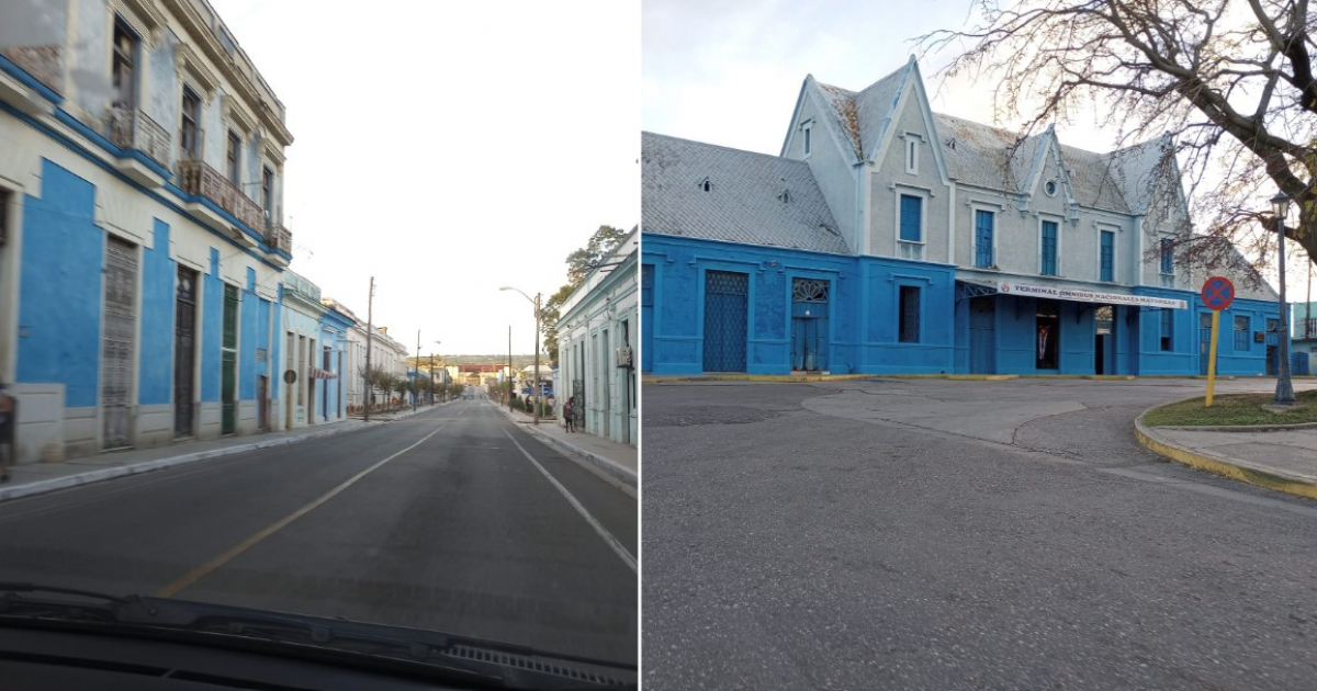 Fachadas históricas pintadas de azul en Matanzas © Facebook / Universo García Lorenzo