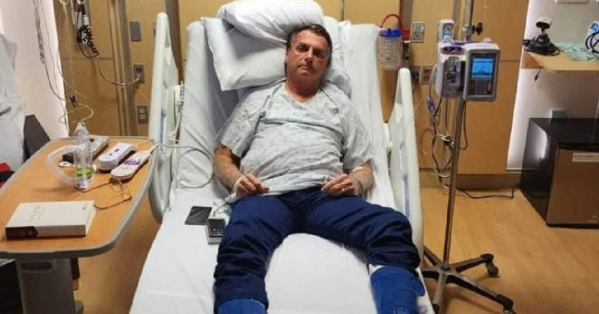 Jair Bolsonaro en la cama del hospital en Kissimmee, Florida © Twitter / @jairbolsonaro