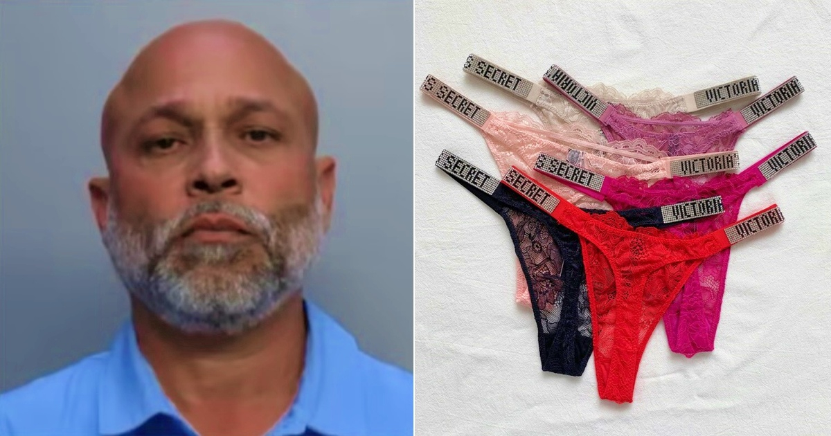 El acusado (i) y Ropa interior de Victoria's Secret (imagen de referencia) (d) © Miami-Dade.gov - Instagram/Victoria'Secret