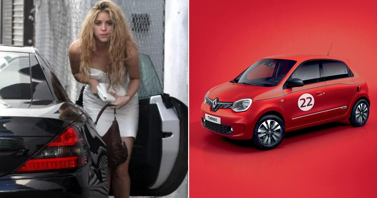 La cantante colombiana desciende de un Mercedes Benz y modelo Twingo de Renault © tork.news - Twitter / Renault España