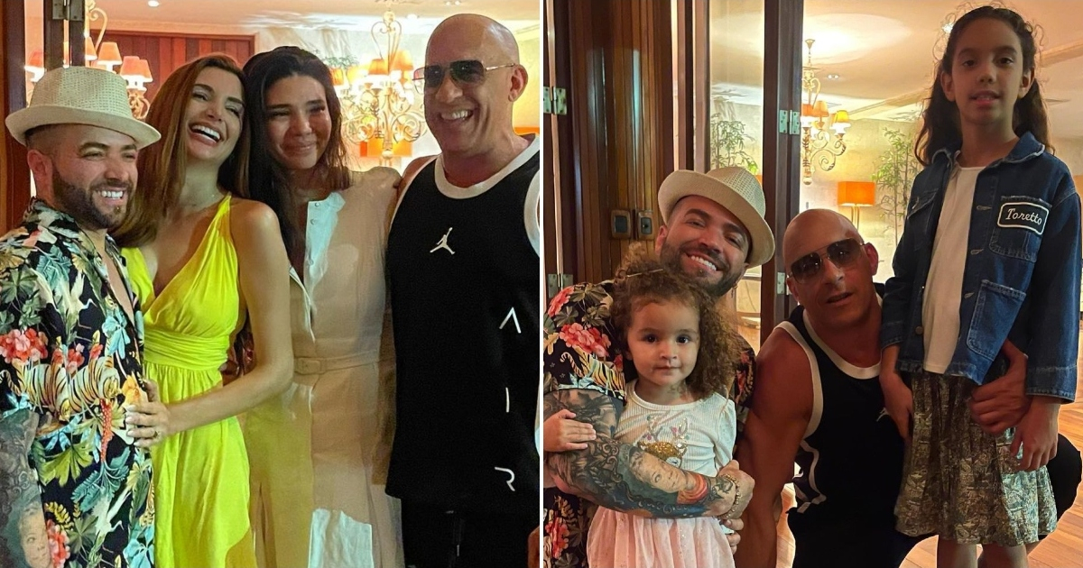 Nacho con Vin Diesel, sus parejas y sus hijos © Instagram / Nacho