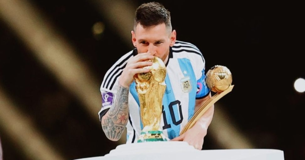 Leo Messi al ganar el Mundial de Fútbol de Qatar 2022 © Instagram / Leo Messi