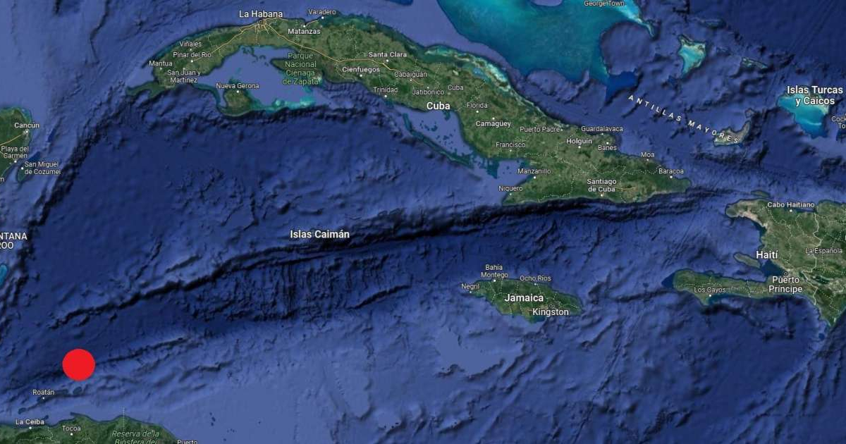 Mapa que ubica el sismo perceptible en la Isla de la Juventud © Facebook / Enrique Diego Arango Arias