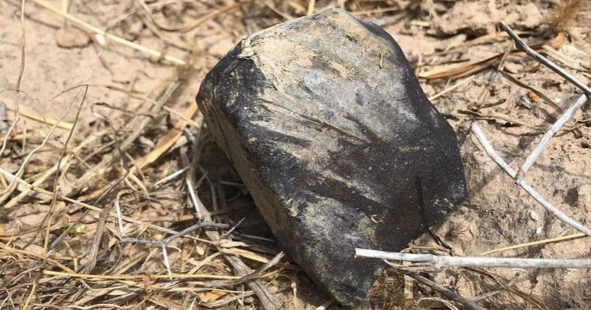 Fragmento del meteorito encontrado en McAllen, Texas © The American Meteor Society