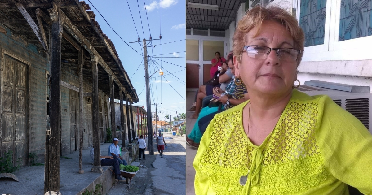 Casa en ruinas en Cuba y profesora Mirta Delgado Labrada © CiberCuba - Facebook / Mirta Delgado Labrada