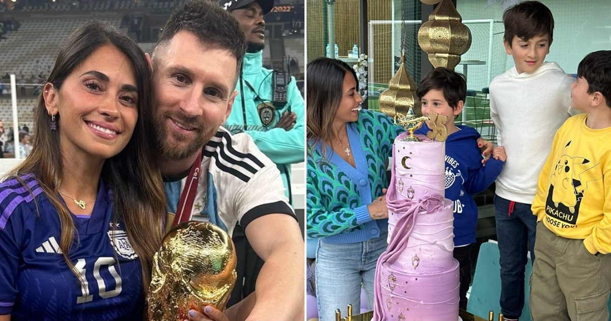 Antonela Roccuzzo con Leo Messi y sus hijos © Instagram / Antonela Roccuzzo