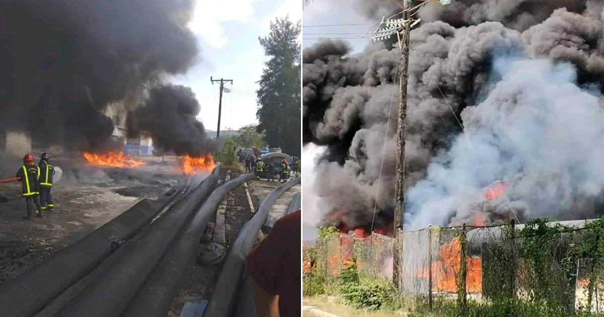 Incendio en fábrica de tubos © Periódico Ahora / Facebook