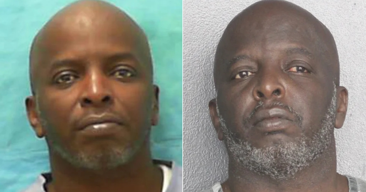 Sidney Holmes al entrar a la cárcel y 34 años después © Departamento Correccional de Florida y la Oficina del Sheriff de Broward