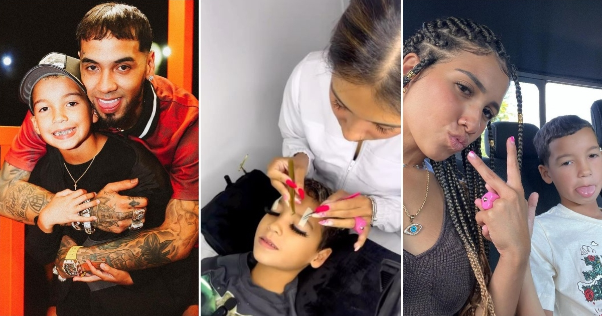 Anuel AA y Astrid Cuevas con su hijo Pablo © Redes sociales de Anuel AA y Astrid Cuevas