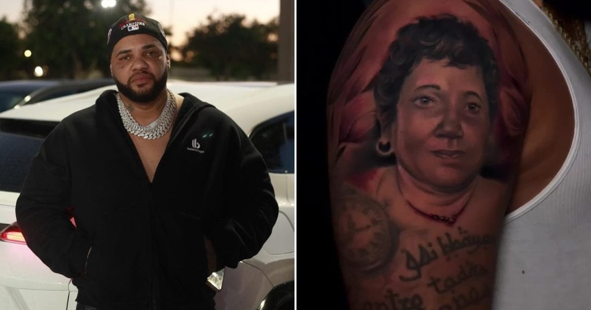 El Taiger se tatuó el rostro de su madre en uno de sus brazos © Instagram / El Taiger