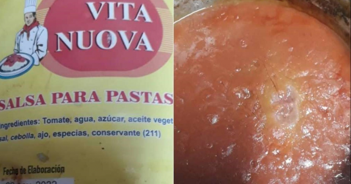 Etiqueta y contenido de la lata de Vita Nuova © Portal del Ciudadano "Soy Villa Clara" / Facebook 