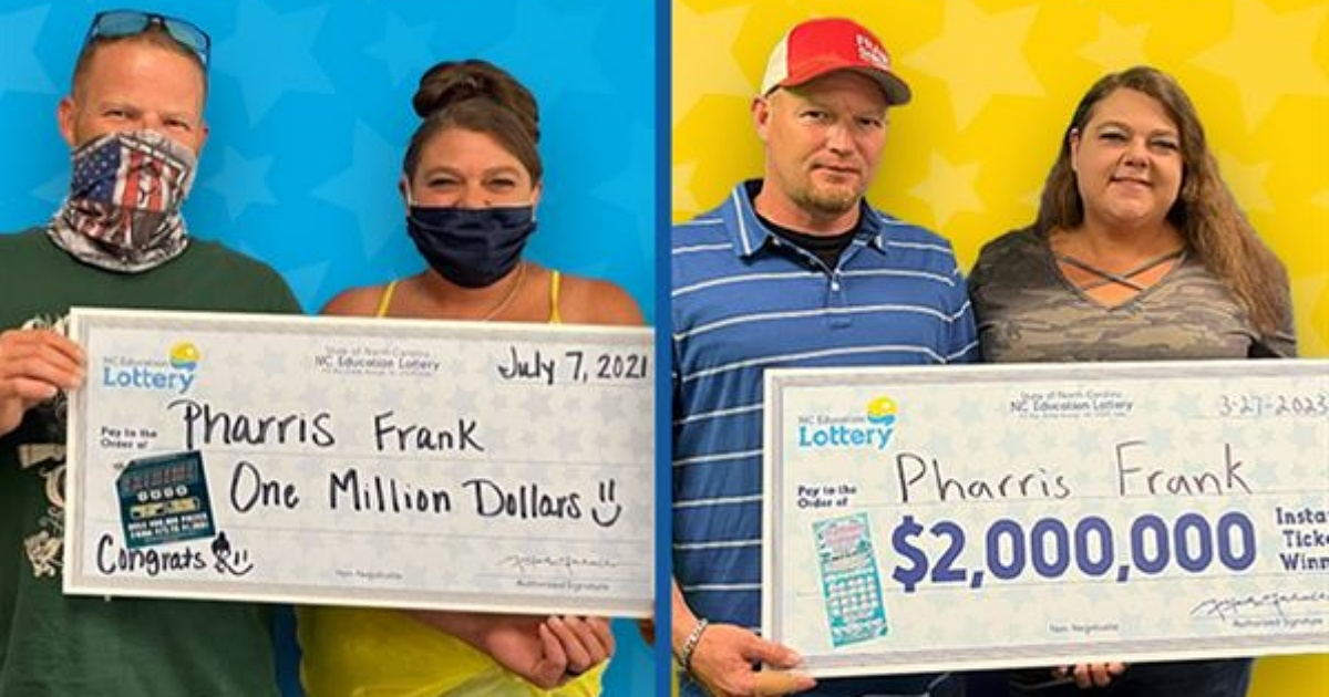 Pharris Frank ganador de otros dos millones de dólares en la lotería © Lotería Educativa de Carolina del Norte